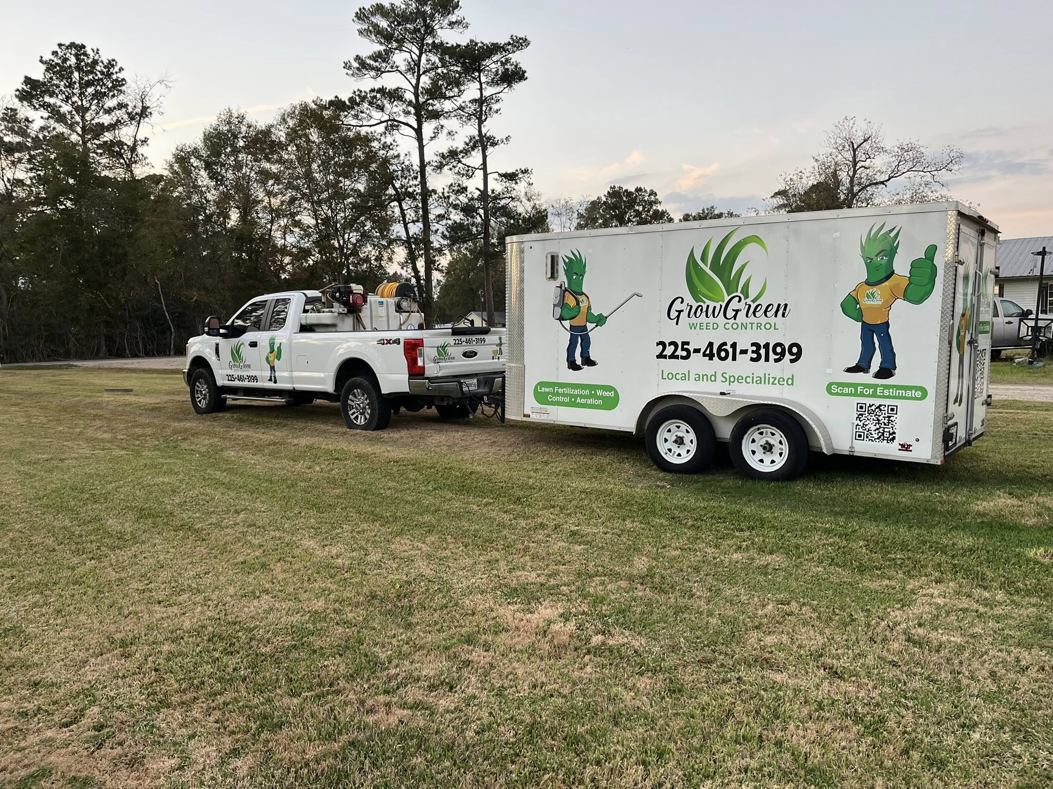 Grow Green Weed Control truck and trailer